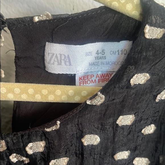 Zara Black Sheer Polka Dot Blouse - Picture 5 of 6